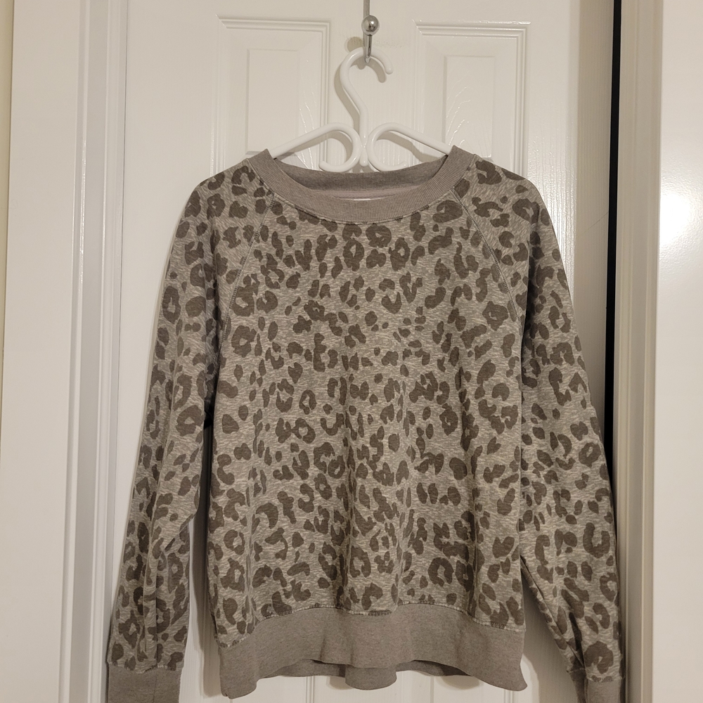 Old Navy Leopard Print Sweater - Gray and Brown